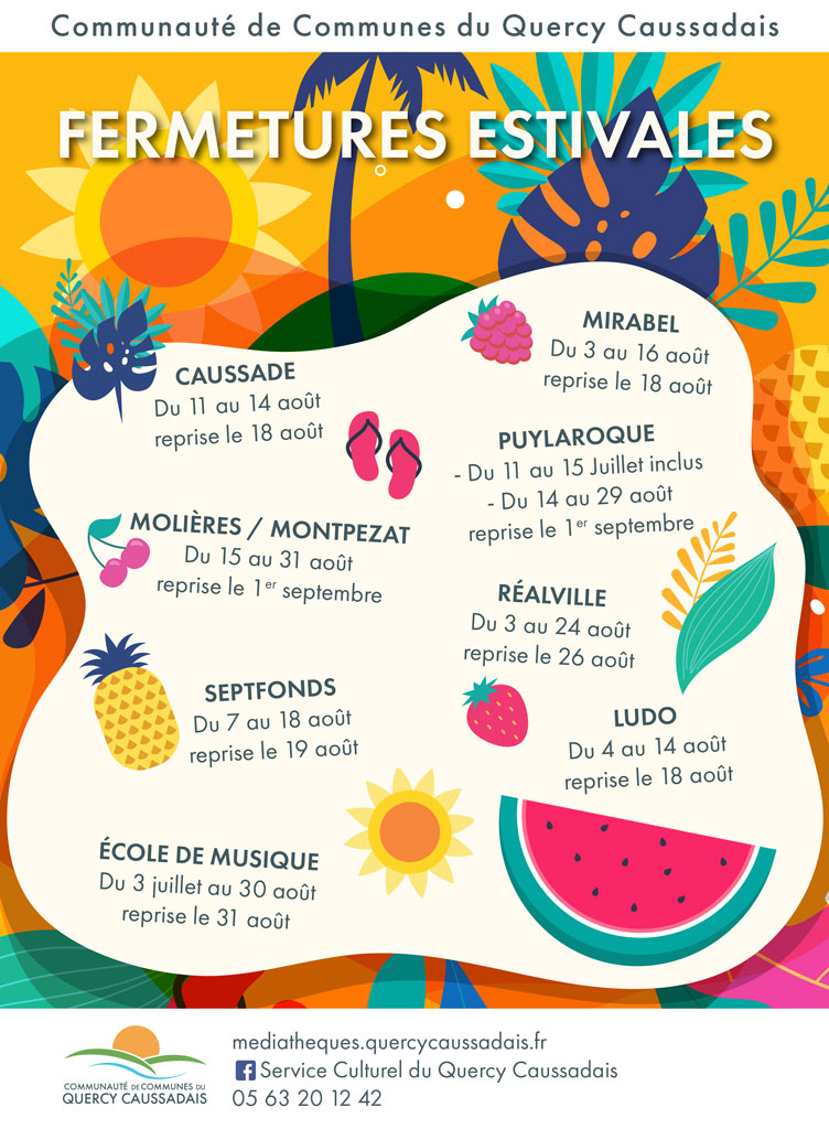 Horaires été avec des fruits