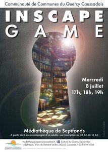 Vue d'une bibliothèque depuis un trou de serrure