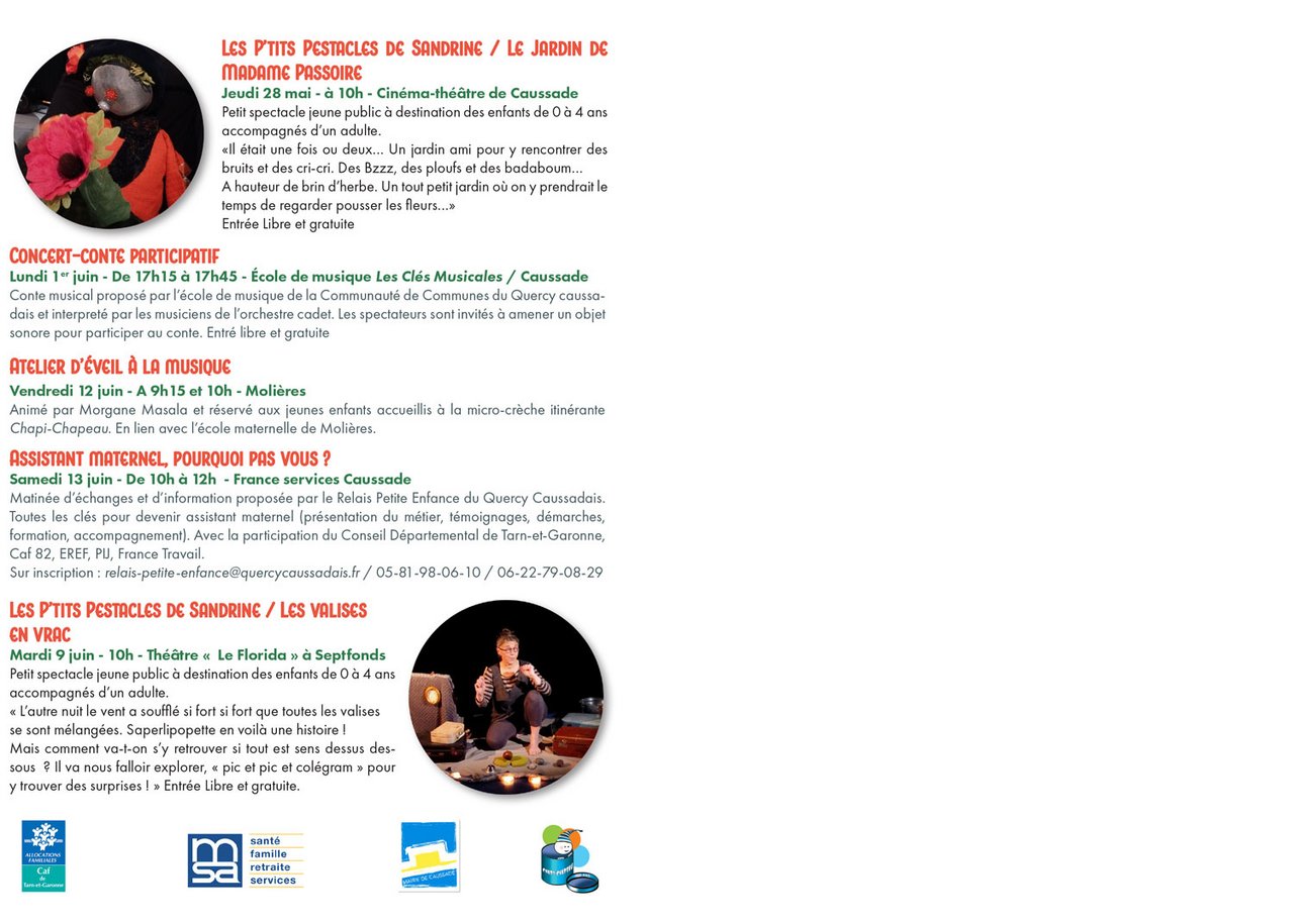 Verso du programme