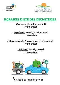 Pomme dans une voiture bleue qui se rend à la déchèterie