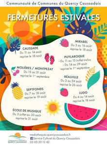 Horaires été avec des fruits